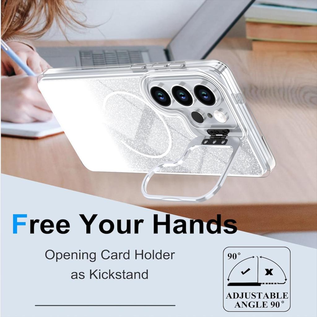 Etui do Samsung Galaxy S26 Ultra Magnetyczne Etui Gradientowy Brokat Odporne na Wstrząsy TPU PC Pokrowiec na Telefon