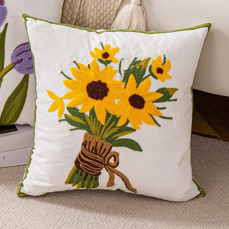 American Cotton Pillowcase Fabric Sofa & Bed Cushion Cover, Washable