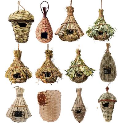 Pet Hanging Birds Nest Outdoor Hand-weaved Decorative Bird House Bird Cage Shelter For Garden