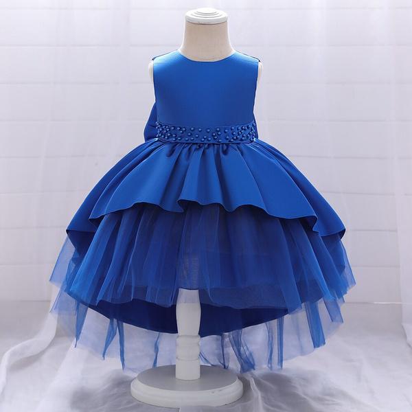 Infant Big Bow Trailing Baby Dress Costumes Kids Clothes Princess Party Wedding Dresses for Baby Girls 1st Year Birthday Dress