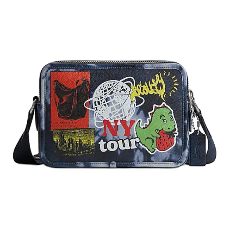 

Coach Charter 24 Tie-Dye Print Adjustable Shoulder Strap Leather Crossbody Bag Medium Women Crossbody Bag Midnight-Navy CU837-N6W Basic Set (Bag+Dust Bag)