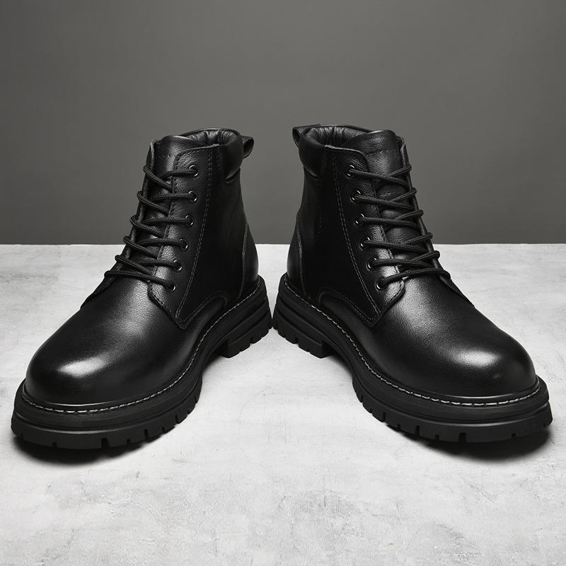 

Autumn casual high-top men s shoes versatile round head Martin tooling boots trendy men s desert thick-soled men s boots 38