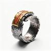 Verstellbarer Breiter Bandring Mit Chinesischem Schriftzeichen-Motiv Vintage Geometrisches Design Unisex Kupfer Schmuck Tägliches Tragen