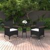 Day and Night - Day and Night 3-piece Garden Dining Set Black Synthetic Rattan