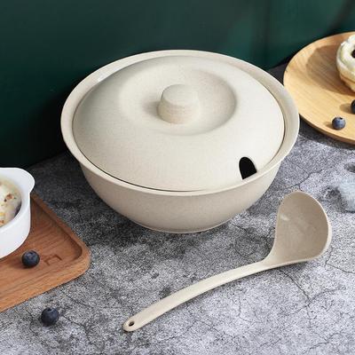 Straw Soup Pot Set Noodles Bowl Resistant With Lid Spoon
