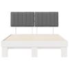 Bed Frame with Upholstered Headboard Light Grey 135 x 190 cm