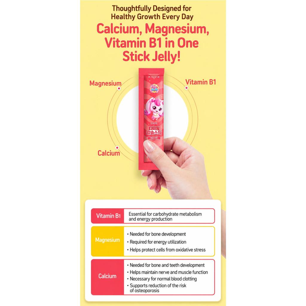 LACFODO Teenieping Kids Calcium Stick Powder Supplement in refreshing Peach Flavor