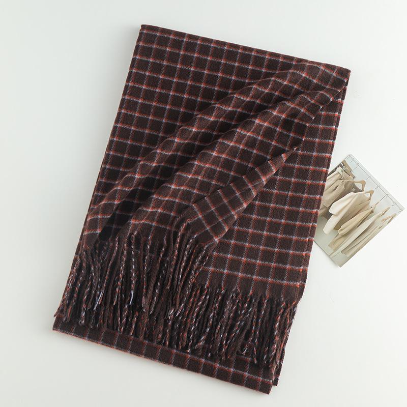 Damen High-End 2025 Karoschal: Imitation Kaschmir, Koreanischer Stil, Vielseitiger Herbst/Winter Warmer Nackenwärmer Schal.