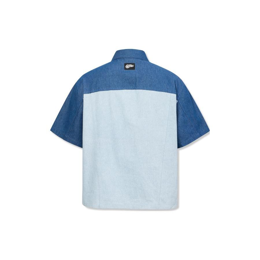 Levis Color Block Loose Fit Short Sleeve Shirt Men Shirts Blue A6394-0001
