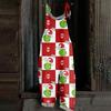 Women's Casual Loose Jumpsuit Christmas Print Wide Leg Jumpsuit Sleeveless With Pockets