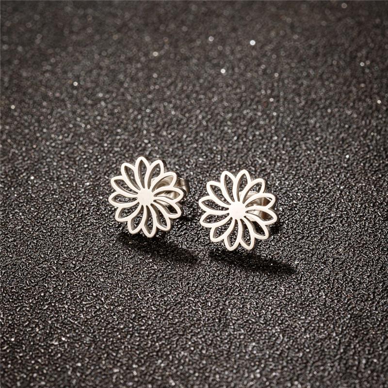 Winter Plum Blossom Earrings Studs for Women Girls Stainless Steel Jewelry Small Flower Earings Wedding Jewelry Korean