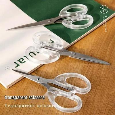 Transparent Portable Journal Scissors: Handmade Tailor Scissors for Office, Paper Cutting, Student Art