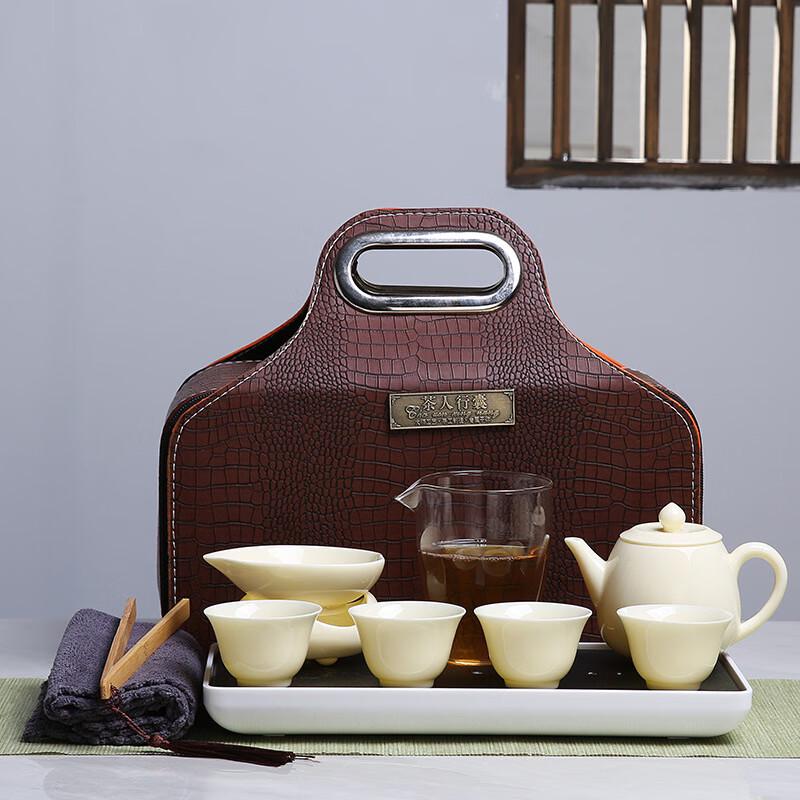 Mutton-fat Jade Porcelain Tea Set