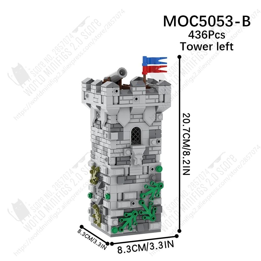 MOOXI MOC Medieval Castle City Wall Tower Architecture Military Building Blocks Adult Set Bricks Assembly Kids Toy Birthday Gift