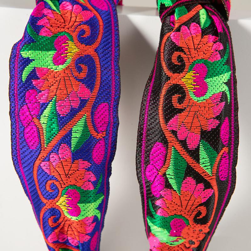 Kvinnor Etnisk Huvudbonad Vackert Blommig Böhmisk Broderitejp Hårband Dam Flickor Shopping Fest Hårbygel Accessoarer