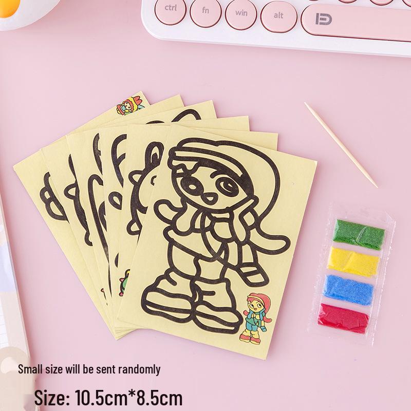 

Набор для рисования песком «Сделай сам» с мультяшными картинками для детей - Средний размер с шестью цветами