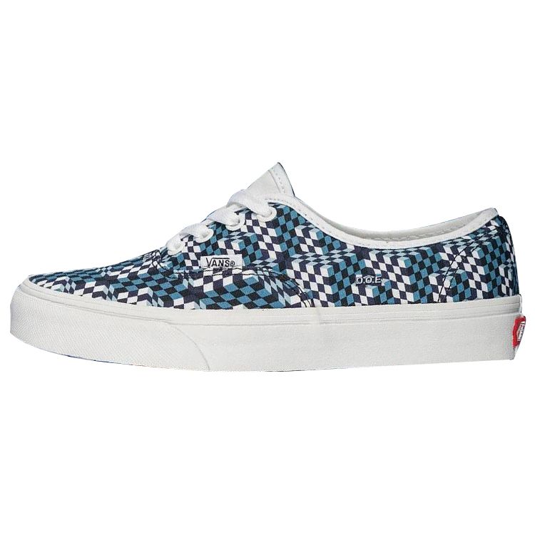Vans Doe X  Authentic Comfortable Low-Top Skate Shoes Unisex Sneakers Blue Checkerboard VN0A4ODU5U3