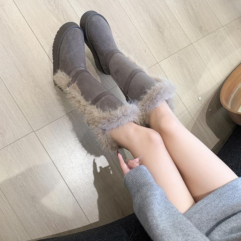 Women's Soft Elastic Winter Warm Cold Padded Snow Boots Thick-soled Non-slip Wear-resistant Outdoor Leisure Sports Cotton Boots