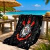 Sportverein Fußballwappen Bedrucktes Mikrofaser-Strandtuch, Weich und Saugfähig, Schnelltrocknend, Ideal für Sommerreisen, Strand-Essential, Schwimmbad