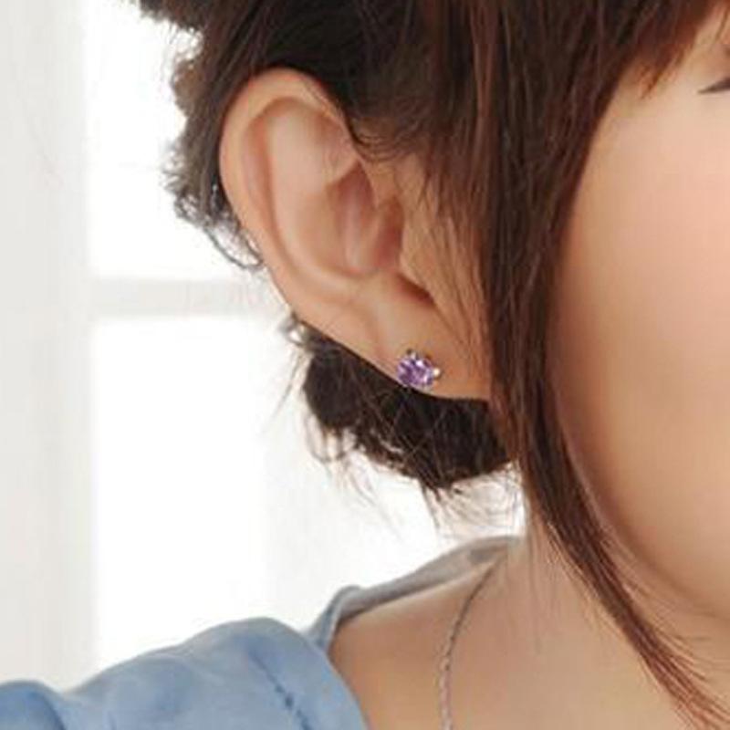 Sterling Silver Kitten Earrings Women'S Simple Earrings Design Style Temperament Small Earrings Zircon Earrings