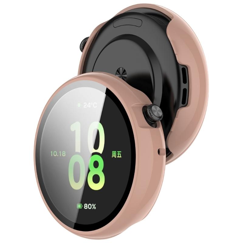 Case for Watch Fit 44mm Tempered Glass Screen Protectors & Hard PC Protective Bumper Smartwatch Accessories