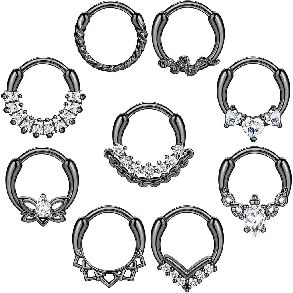 For Stainless Steel Trendy Opening Closing Ring Puncture Jewelry Personality Joker Nose Ring Multi-Use Gift Accessories Spot
