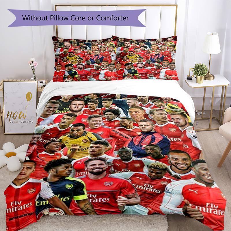 Arsenal Football Player Bedding Set Suitable for Dormitory Soft Fabric Perfect Gift for Friends & Family