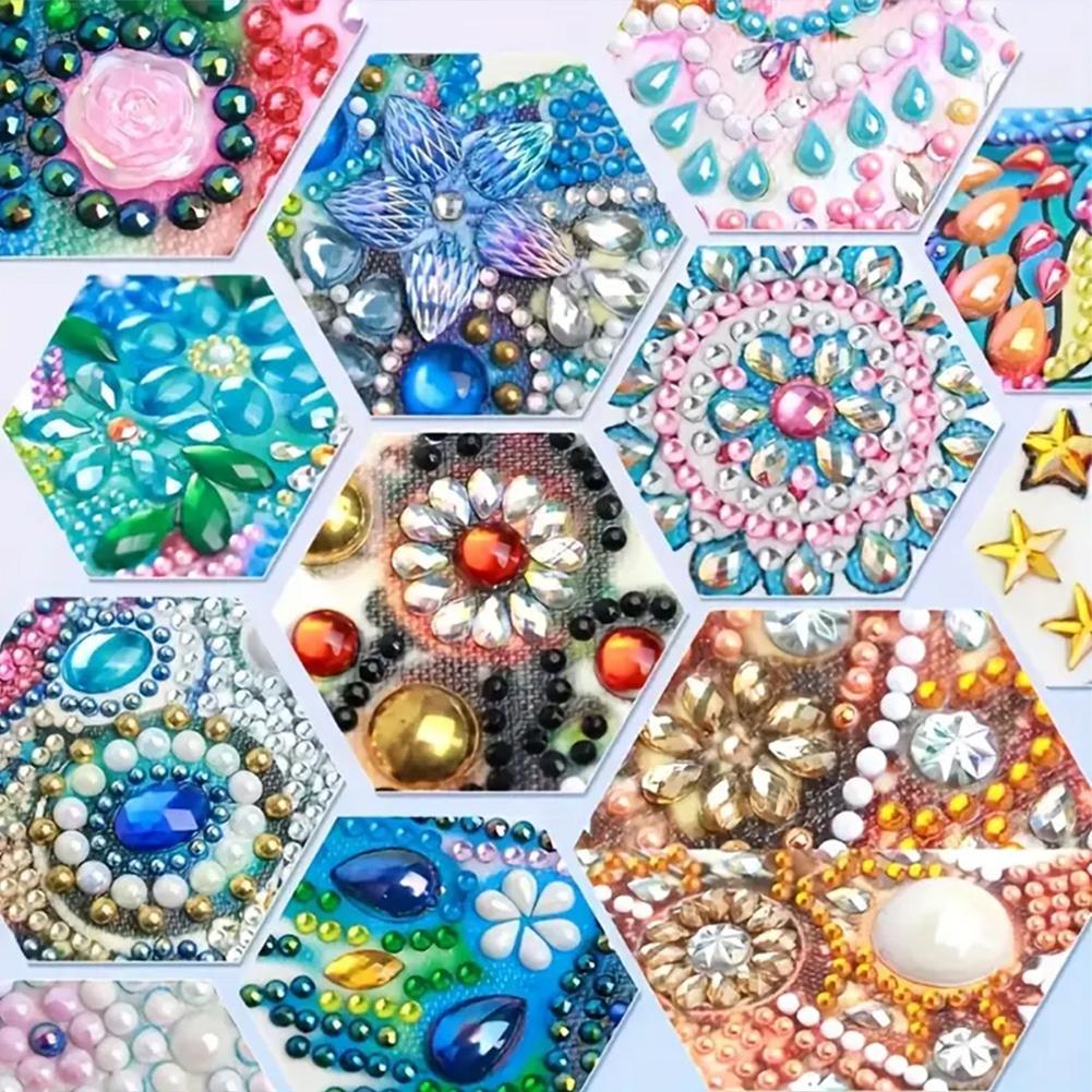 5D DIY Leather Gem Art Sticky Note Holder Mosaic Kit Diamond Art Note Box Self Adhesive Crystal Note Box for Desktop Decoration