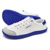 Wide Toe Barefoot Shoes for Unisex Minimalist Artificial Leather Sneakers Lightweight Adjustable Slip On Walking Shoes