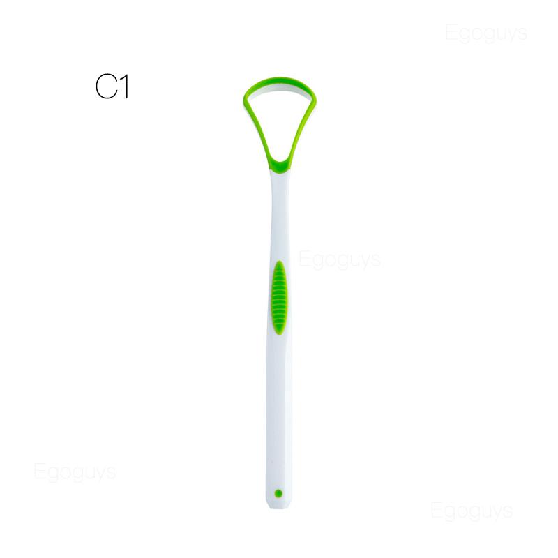 1Pc Reusable Tongue Cleaner Scraper Dual Use Oral Hygiene Toothbrush Fresh Breath Tongue Cleaning Brush