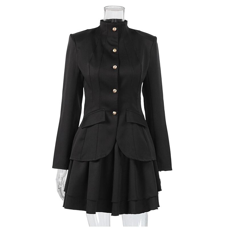 All-match Suit Blouse Skirt Suit Ladies Fashion Black Short Skirt Suit Slim Daily Commuter Clothes