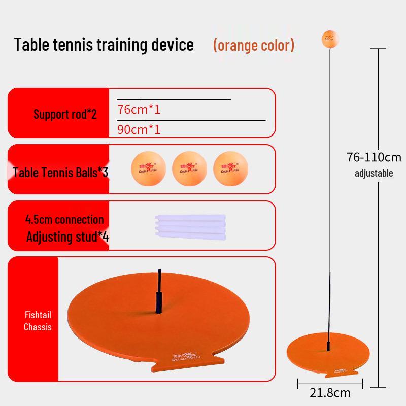 Double Fish Kids Table Tennis Trainer: Indoor Self-Hitting Elastic Shaft Practice Toy