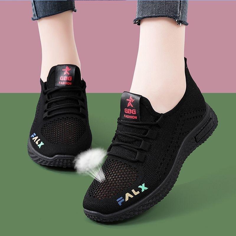 Women's Shoes Summer Hollow Mesh Sports Shoes Breathable Fashion Versatile Casual Soft Sole Non-slip Women's Single Shoes
