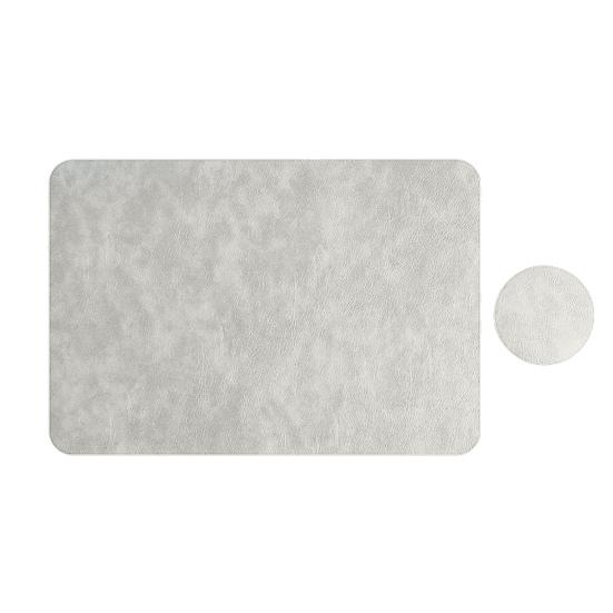 Faux Leather Placemat Coaster Dining Table Heat Insulation Pad Dual Side Waterproof Placemat for Kitchen Countertops Dining Tables