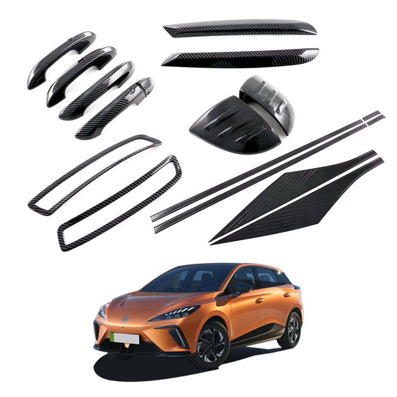MG4 Mulan Carbon Fiber Rearview Mirror, Fog Light, Door Handle & Edge Trim Set for 2023.