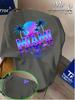 Unisex Oneck Kurzarm T-Shirt Miami Tropischer Palmenbaum Sonnenuntergang Neon Buchstaben Grafik-T-Shirts Strandurlaub Lässig Locker Tägliche Oberteile