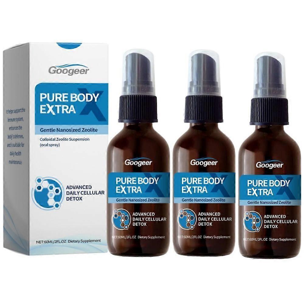 (3 szt) Pure Body Extra Nanosized Zeolit w Sprayu Naturalny Codzienny Detoks dla Kobiet Mężczyzn Przyjazny w Podróży Pielęgnacja Ciała Świeżość