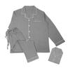 [YAKIDA] Men's Pajamas, Top and Bottom Set, Open Front, Long Sleeves, 100% Cotton, Gauze, Nightgown, Sleepwear, Loose Room Wear, Sweat Absorbent,