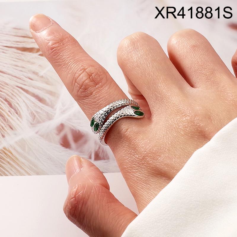 18K Gold Plated Snake-Shape Open Ring In Titanium Steel - Trendy, Cool, Light Luxury Finger Ring for Women In European American Style