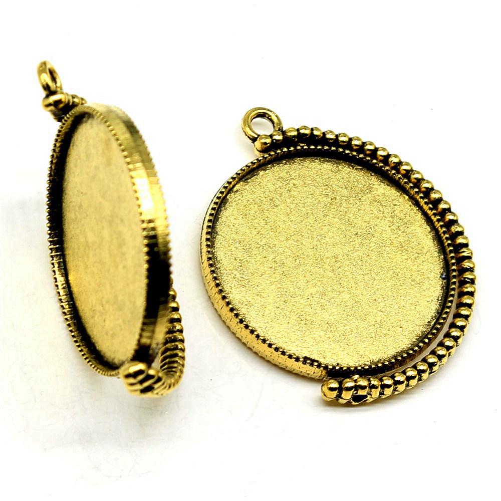 Akcesoria Części Obrotowa Okrągła Baza Pod Cabochon Szklany Taca Ustawień Materiały do Biżuterii Dziecięcej TA019