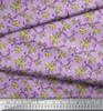 Soimoi Japan Crepe Satin Fabric Swirl,Leaves & Rose Floral Printed Fabric 1 Metre 42 Inch
