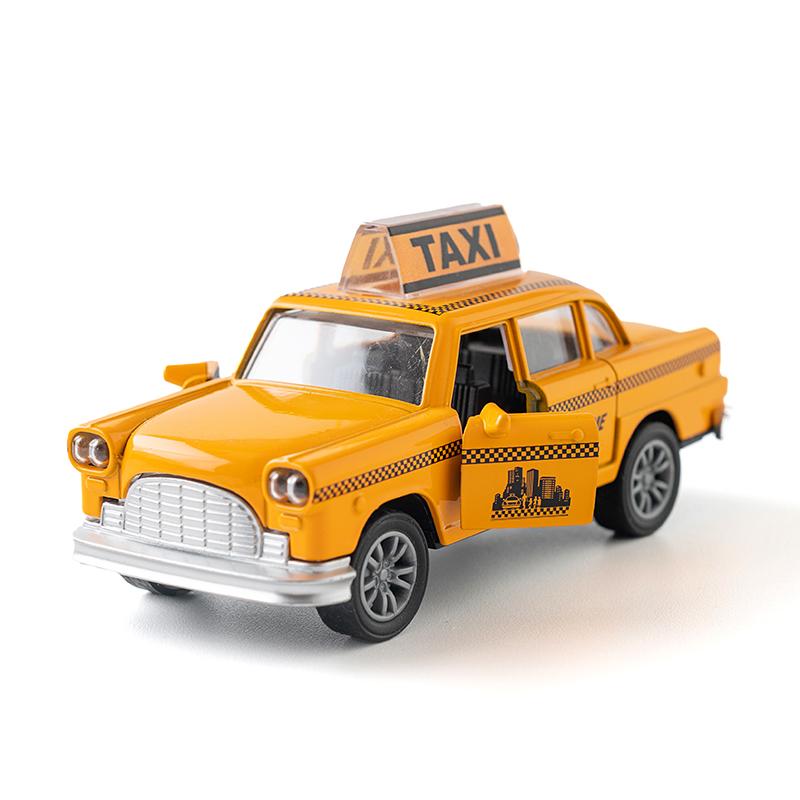 1/36 Retro Taxi Model Car Alloy Miniature Toy Car Diecast Vehicle Collection Baby Toys For Kids Children's Day Gift