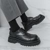 Herren Casual Derby Schuhe mit dicker Sohle Leder Schnürschuhe Hochzeit Bräutigam Business Formal Erhöhen Höhe PU gefüttert Gummi Sohle