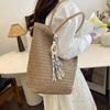 Yogodlns Elegant Ladies Straw Woven Handbag Women Holiday Beach Commute Casual Tote Top-Handle Bags Fashion Retro Shoulder Bags
