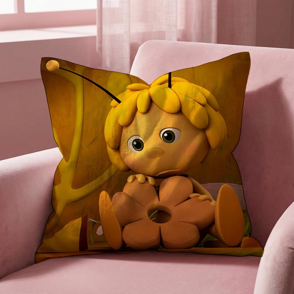 Maya the Bee Cushion Cover Multi-Scene Pillow Cover for Home & Car - Reversible, Soft & Durable for Daily Use