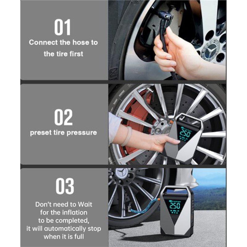 New!Car Jump Starter Air Pump 4 In 1 Air Compressor Tire Pump 14800Mah Battery Booster Pack Car Booster Starting Device
