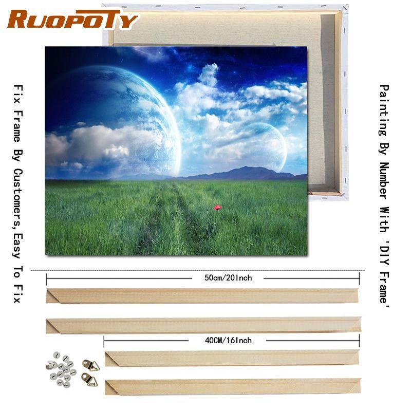 RUOPOTY Digital Natural Scenery Hand-Painted Art Gift Diy Digital Painting Set Room Decoration