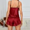 Women's Imitation Silk Two-Piece Pajama Set - Sexy Camisole & Shorts for Summer
