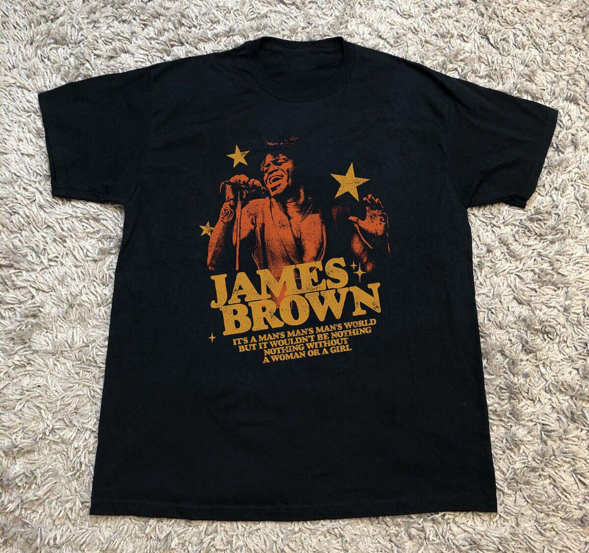 RARE! James Brown Black Cotton Shirt FUll size S-5XL Unisex TH121 XL