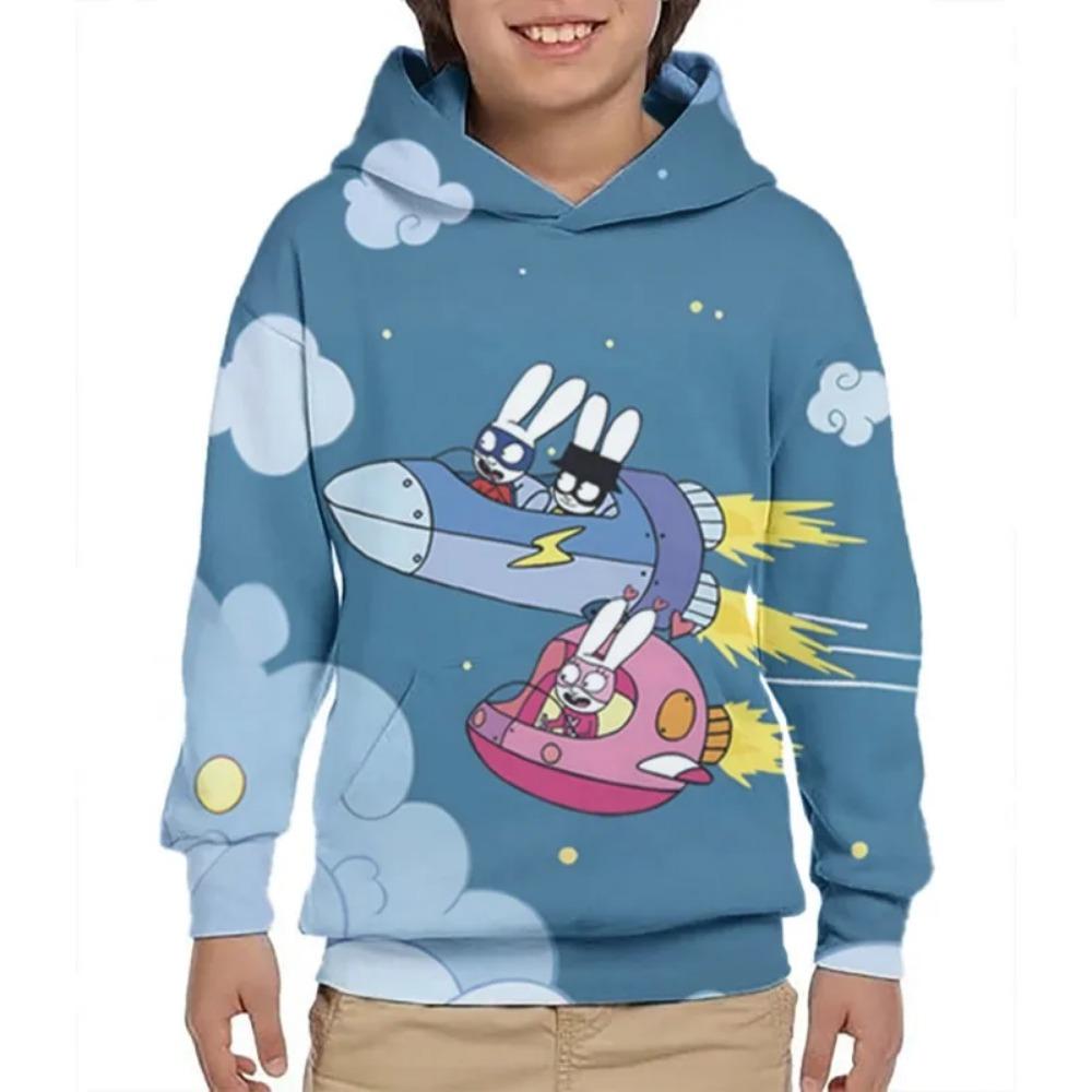 Simon Super Rabbit Children's 3D Print Hoodies Anime New Boys girls 3D TV Graphic Printing High Quality Comfortable 3D Printed Anime Sweatshirts